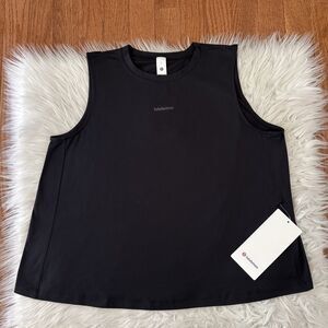 Lululemon Crush Cross Back Graphic Tank Top Women’s Small Black Wordmark Gym NWT